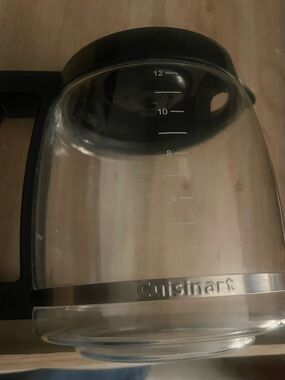 Cuisinart Clear Glass Coffee Carafe with Black Handle and Lid 12 cup